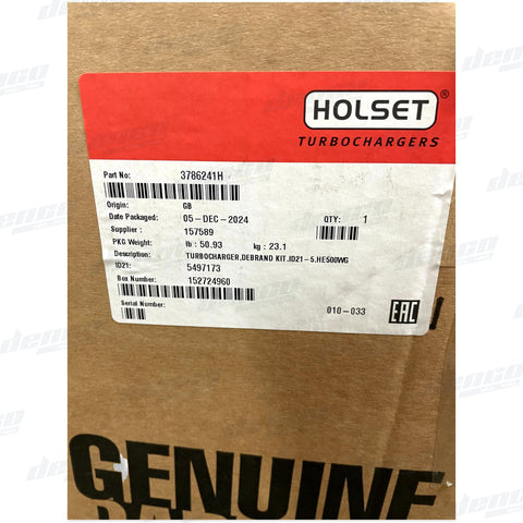 3786241H TURBOCHARGER HE500WG VOLVO (ENGINE P3216) GENUINE OEM TURBOCHARGERS