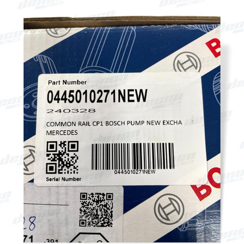 0445010271 New Exchange Bosch Fuel Pump Common Rail Mercedes Benz Sprinter - C/E/G/Ml Class 2.7L