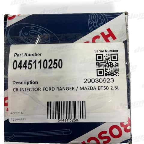 0445110250 BOSCH COMMON RAIL INJECTOR TO SUIT FORD RANGER / MAZDA BT50 2.50LTR COMMON RAIL INJECTORS