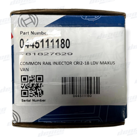 0445111180 COMMON RAIL INJECTOR CRI2-18 LDV MAXUS G10 VAN COMMON RAIL INJECTORS