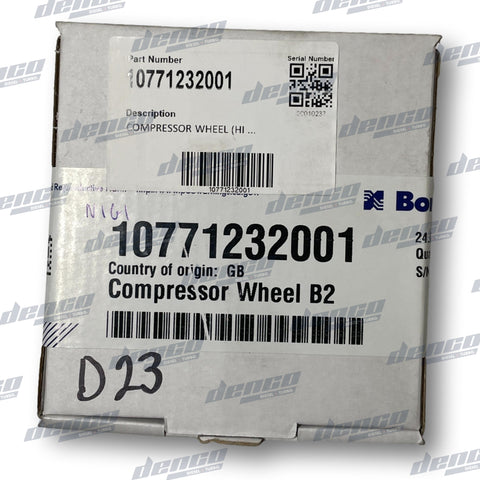 10771232001 Borgwarner Compressor Wheel (Hipped) B2 Turbo
