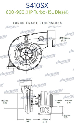 14969880000 Turbocharger Airwerks S410Sx Performance Upgrade C15 / C16 Cat Genuine Oem Turbochargers