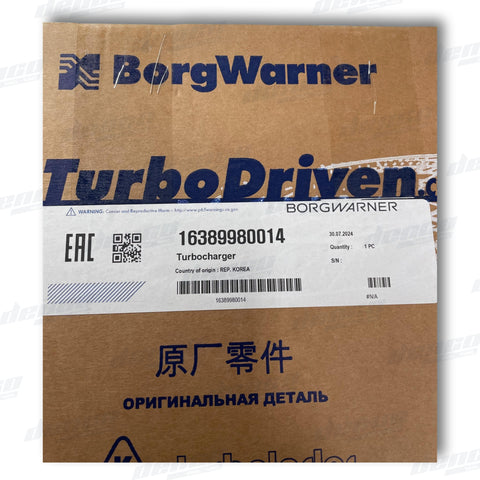 16389880014 Turbocharger B01V Hyundai / Kia 1.6Ltr (U-Engine) Genuine Oem Turbochargers