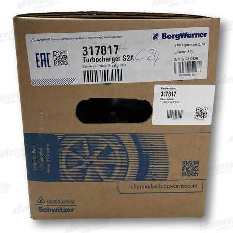 317817 Turbocharger S2A Caterpillar (Engine 3114 924F It24F) Genuine Oem Turbochargers