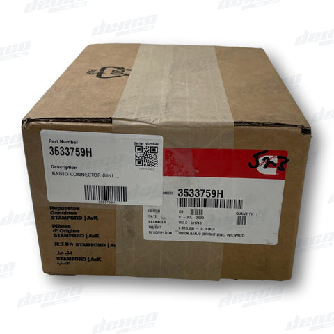 3533759H Banjo Connector (Union) H1C / H1E Hx40 Marine Turbocharger Repair Kits