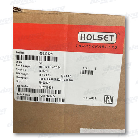 4033312H Turbocharger Hx35W Iveco Industrial Genuine Oem Turbochargers