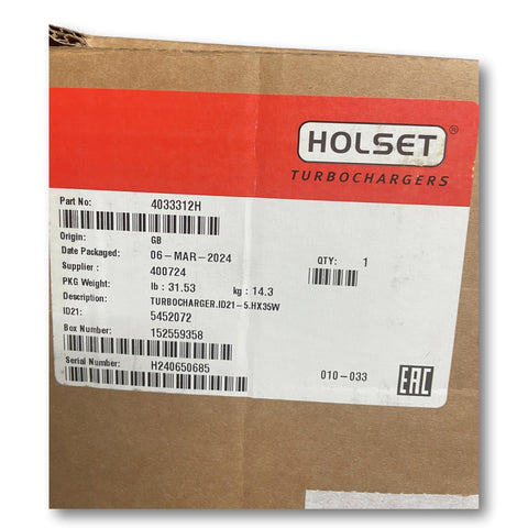 4033312H Turbocharger Hx35W Iveco Industrial Genuine Oem Turbochargers