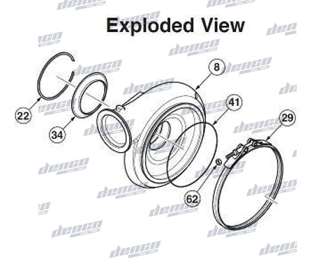 4034022H Compressor Housing Kit He500Vg / Hy55V Iveco Stralis Cursor 13 Euro 3 Turbocharger