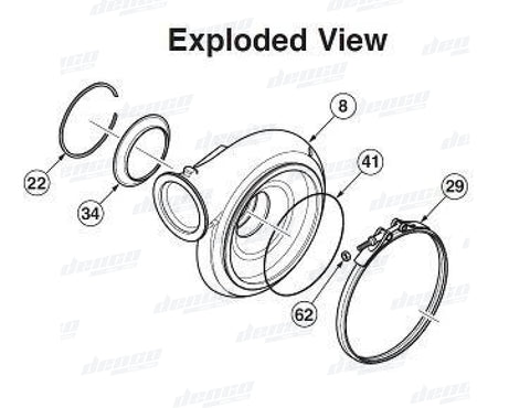 4034022H Compressor Housing Kit He500Vg / Hy55V Iveco Stralis Cursor 13 Euro 3 Turbocharger
