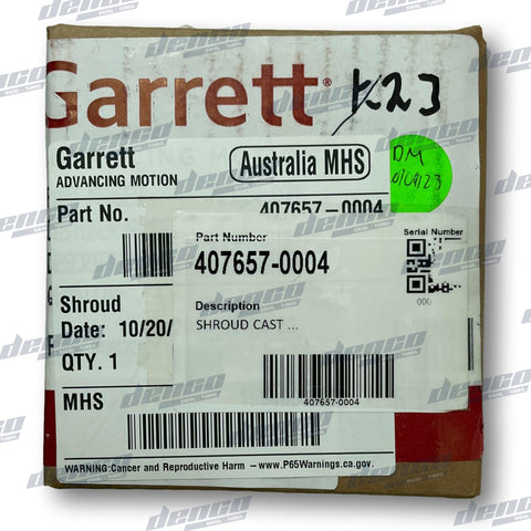 407657-0004 Garrett Shroud Cast Turbocharger Accessories