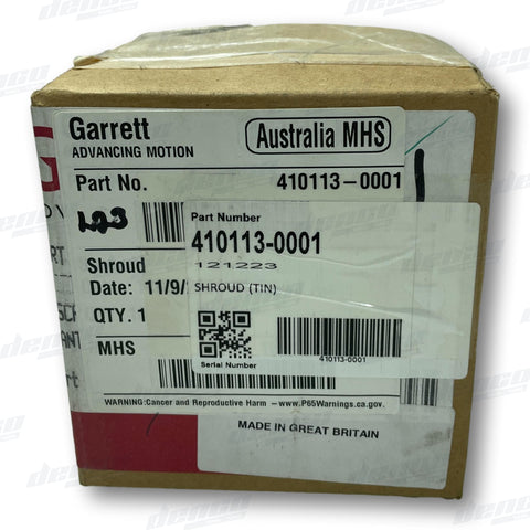 410113-0001 Garrett Shroud (Tin) Turbocharger Accessories