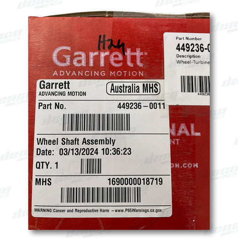 449236-0011 Garrett Turbine Wheel Assembly Shaft &