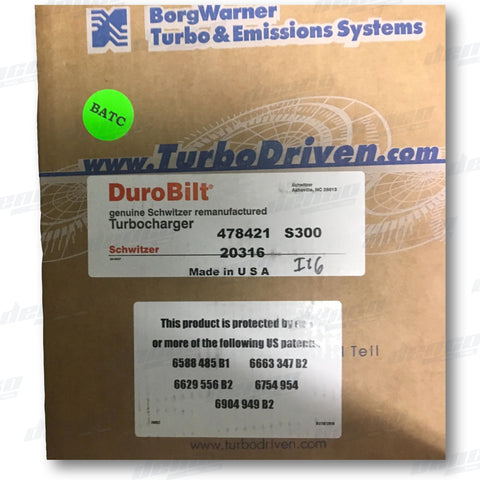 478421 Factory Turbocharger S300 John Deere Tractor 8.1L (Engine 6081H) Genuine Oem Turbochargers