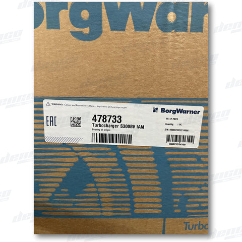 478733 Factory Reconditioned Turbocharger S300Bv124 John Deere Various 9.0L (6090H Engine) Genuine