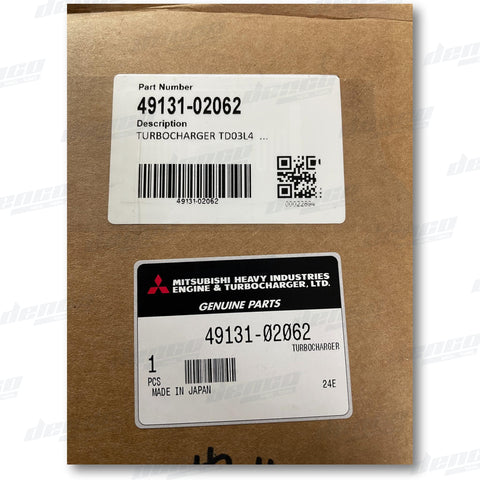 49131-02062 Mhi Turbocharger Td03L4 Kubota Industrial 3.3L (Engine V3307) Genuine Oem Turbochargers