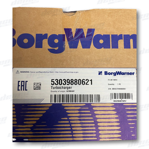 53039880621 Turbocharger Bv43 Volkswagen Passenger Car (2.0 Tdi-Cr Mqb) Genuine Oem Turbochargers