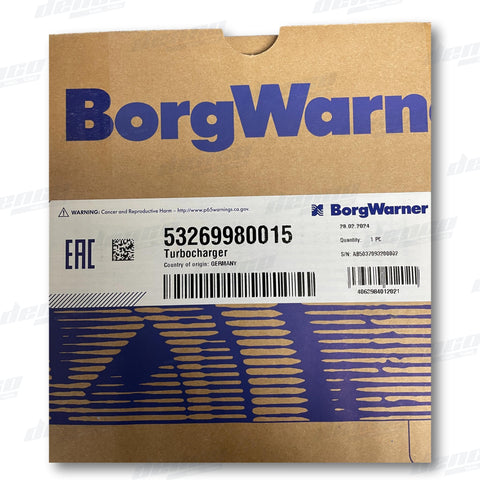 53269980015 Turbocharger K26 Bmw Passenger Car (Engine N57D30T1) 3.0L Genuine Oem Turbochargers