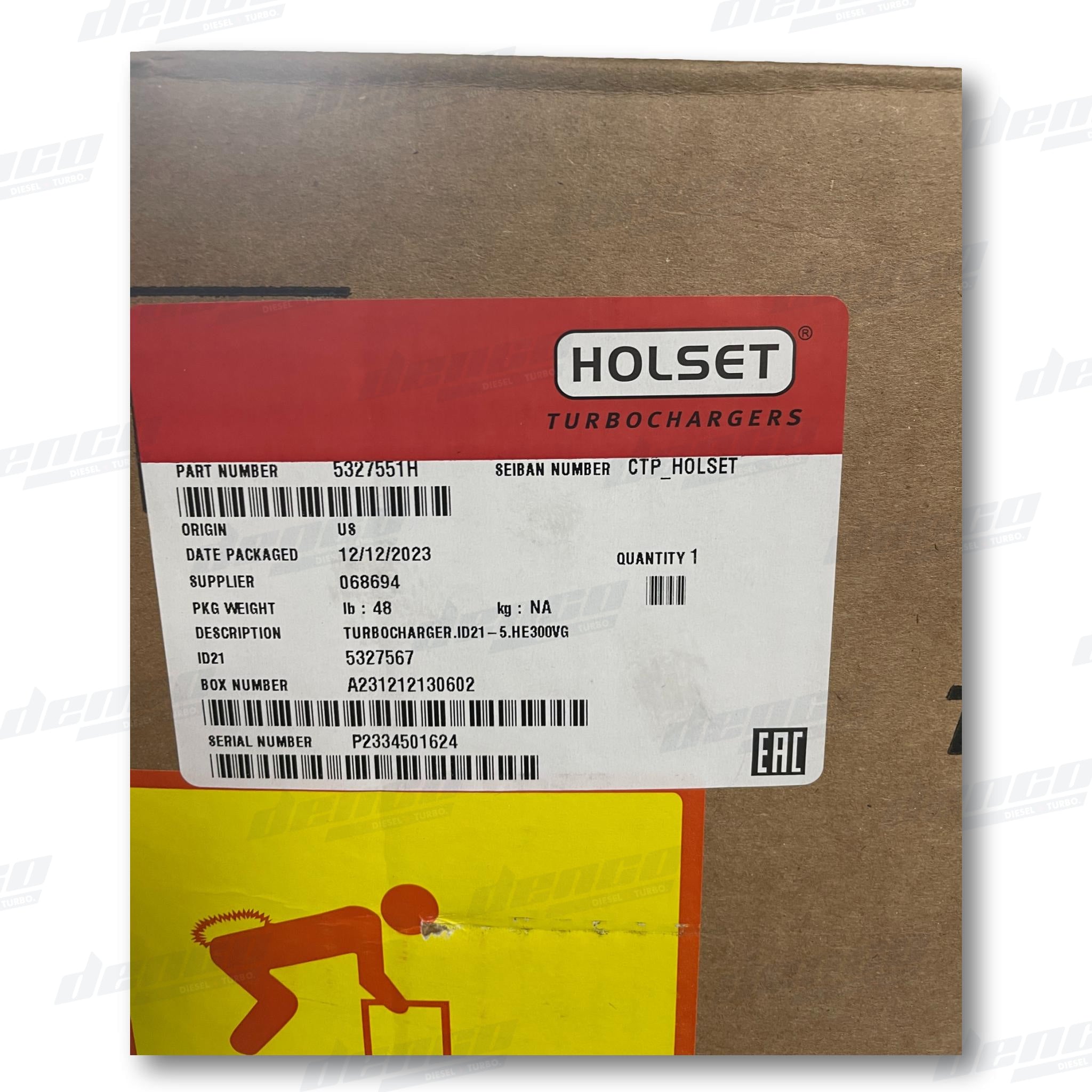 5327551H TURBOCHARGER HE300VG (COMPLETE) CUMMINS QSB6.7 TIER 4