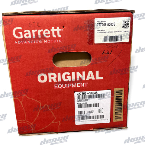 727266-5003S Turbocharger Gt2052S Jcb 4Ltr 411B / 4Cx 3Cx Genuine Oem Turbochargers
